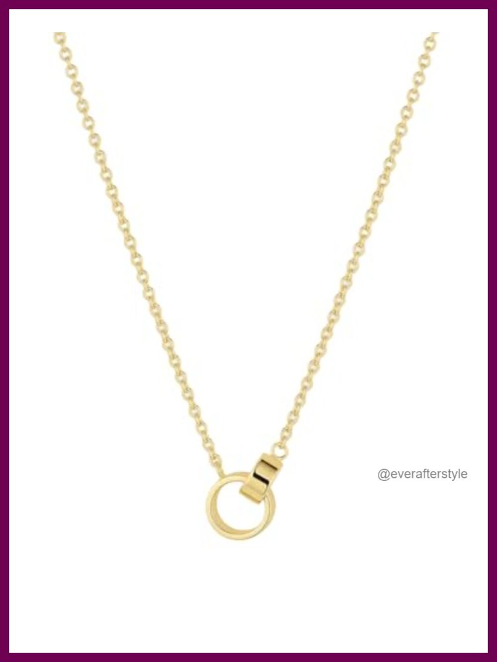 18k Gold Plated Brass Interlocking Pendant Necklace, Adjustable 16-18